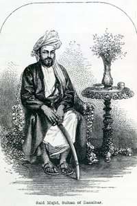 Zanzibar Sultanı Said Majid (gravür) by English School