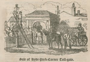 Paralı geçiş kapısı satışı (Hyde Park Turnpike), Hyde Park Corner, Londra by English School