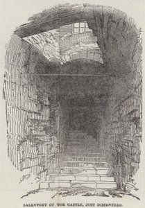Windsor Kalesi Sallyport, yeni keşfedildi (gravür) by English School