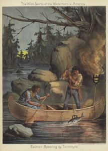 Meşale ışığında spearing somon by English School