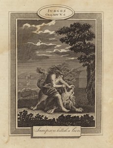 Samson bir aslanı öldürür by English School