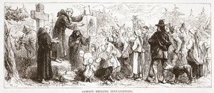 Samson Selling Indulgences, James Aitken Wylie (1808-1890) tarafından yazılan Protestanlığın Tarihinden bir örnek, pub. 1878 by English School