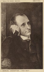 Samuel Crompton (1753-1827), İngiliz iplik eğirme katırının mucidi (lito) by English School