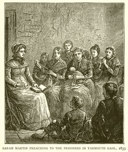 Sarah Martin Yarmouth Hapishanesindeki Mahkumlara Vaaz Eder, 1835 by English School