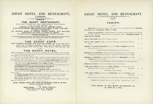 Savoy Otel tarifesi, 1900 by English School