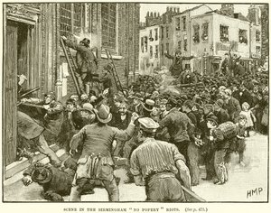 Birmingham Popery İsyanlarına Hayır Sahnesi by English School