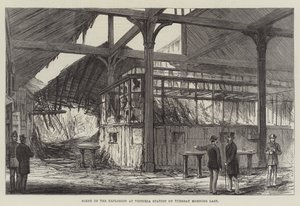 Geçen Salı Sabahı Victoria İstasyonundaki Patlama Sahnesi (gravür) by English School