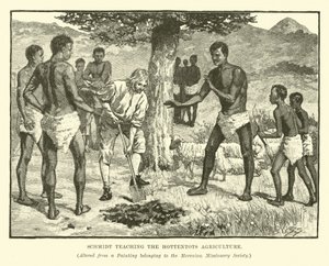 Schmidt, Hottentots tarımını öğretiyor by English School