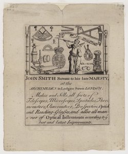 Bilimsel Enstrüman Üreticisi, John Smith, ticari kart by English School