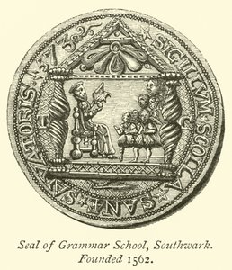 Seal of Grammar School, Southwark, 1562