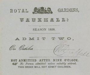 Sezonluk bilet, Vauxhall Bahçeleri, Londra by English School