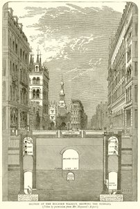 Metroları gösteren Holborn Viyadüğü Bölümü by English School