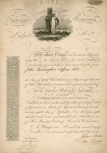 Hope Insurance Company için hisse, Ludgate Hill, Londra by English School