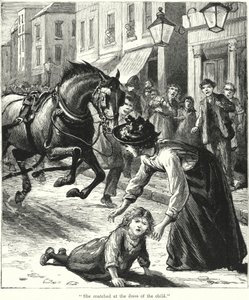 "Çocuğun Elbisesini Kaptı" (gravür) by English School