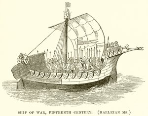 Savaş Gemisi, On Beşinci Yüzyıl. (Harleian Hanım) by English School