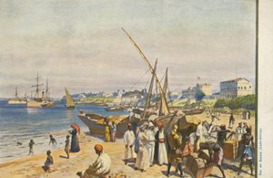 Sahilde gemi, Darüsselam, Tanzanya (renkli taş) by English School