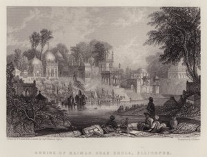 Raiman Shah Doola Tapınağı, Ellichpur (renkli taş) by English School
