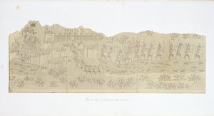 Kuşatma ve Bir Şehrin Yağmalanması, Koujunjik, Austen Henry Layard (1817-94) tarafından Nineveh ve Kalıntıları'ndan 40. levha 1849'da yayınlandı by English School