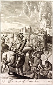 Babil Kralı II. Nebukadnezar tarafından Kudüs Kuşatması, MÖ 597 (gravür) by English School