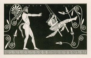 Silen swining maiden (gravür) by English School