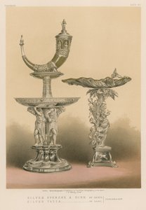 Silver Epergne ve Horn, Hertz, Silver Tazza, Dahl, Kopenhag by English School