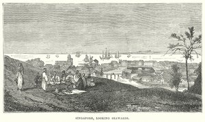 Singapur, Denize Bakarken (gravür) by English School