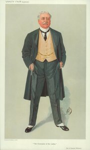 Sir A Osmond Williams, Bayanlar Şampiyonu, 1 Aralık 1909, Vanity Fair karikatürü by English School