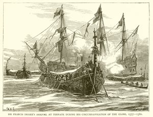 Sir Francis Drakes, Dünyanın Çevresinde Gezinirken Ternate