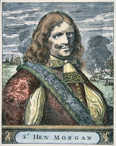 Sir Henry Morgan (c.1635-88) (renkli gravür) by English School
