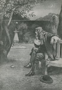Sir Isaac Newton bir elmanın düştüğünü görür by English School