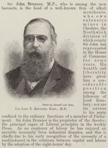 Sir John T Brunner, Baronet, MP (gravür) by English School