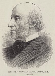 Sir John Thomas Banks, Baronet, MD, Dublin (gravür) by English School