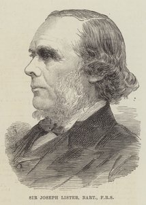 Sir Joseph Lister, Baronet, FRS (gravür) by English School