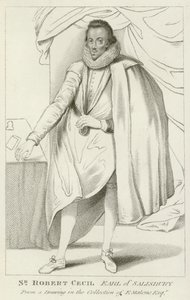Sir Robert Cecil, Salisbury Kontu (gravür) by English School