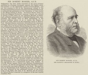 Sir Robert Morier, GCB, Majestelerinin Rusya Büyükelçisi (gravür) by English School