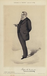 Sir Stafford Northcote, MP (renkli taş) by English School