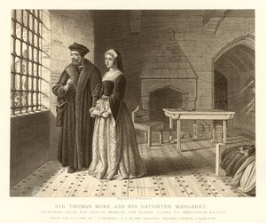 Sir Thomas More ve kızı Margaret by English School
