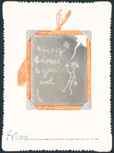 Kara tahta üzerinde kroki, Noel kartı by English School