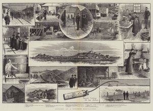 Bir Dinamit Fabrikasında Eskizler (gravür) by English School