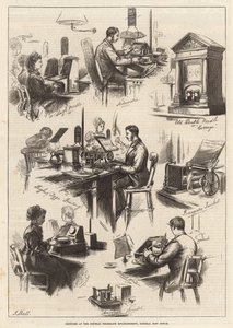 Merkezi Telgraf kuruluşunda, Genel Postanede eskizler by English School