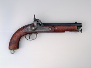 Pürüzsüz delikli .656, vurmalı tabanca, 1873 by English School