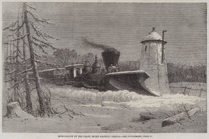 Grand Trunk Demiryolu, Kanada (gravür) üzerinde kar küreme by English School