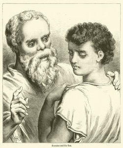 Sokrates ve Oğlu (gravür) by English School