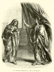 Süleyman ve Bath-sheba, Philippe de Champaigne (gravür) by English School