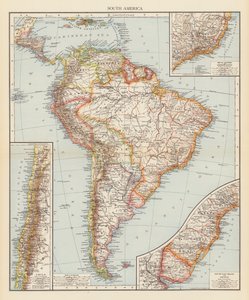 Güney Amerika (renkli lito) by English School