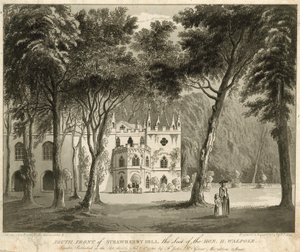 Strawberry Hill'in güney cephesi, Twickenham, Londra, Sayın Horace Walpole'un koltuğu by English School