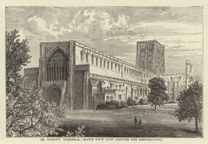 St Albans Katedrali, güney batı görünümü, restorasyondan önce by English School