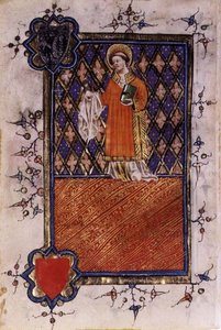 St. Barnabas, bir saat kitabından, c.1400-40 (parşömen) by English School