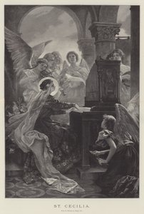 Aziz Cecilia (gravür) by English School