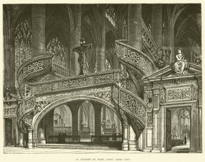 St Etienne du Mont, Paris, Rood Loft (gravür) by English School
